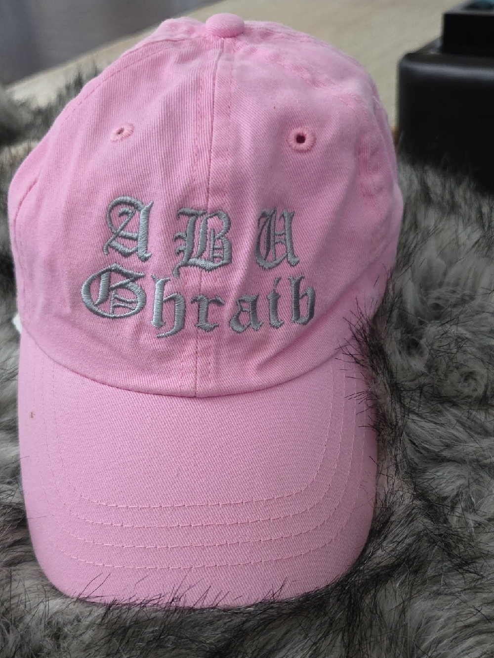 Women's pink embroidered 'ABU Ghraib' Baseball Cap